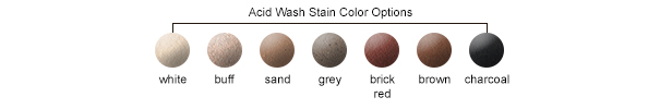 Acid Wash Stain Color Options