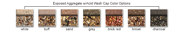 Exposed Aggregate w/Acid Wash Cap Color Options
