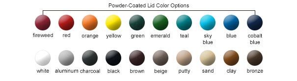 Powder-Coated Lid Color Options