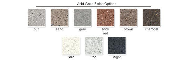 Acid Wash Finish Color Options