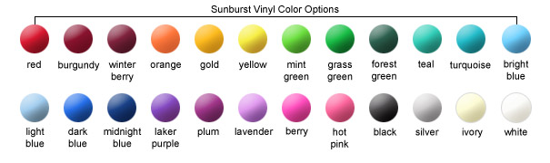 Sunburst Vinyl Color Options