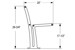 Wingra Park Bench QuickDimensions