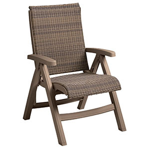 Model XA071181| Java All-Weather Wicker Folding Chair (Moccachino/Taupe Frame)