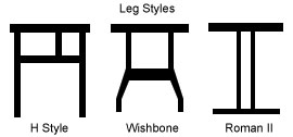 Leg Styles | H Style, Wishbone, Roman II
