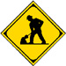 Yield Sign with construction worker