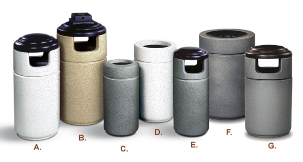 Fiberglass Trash Receptacle Collection