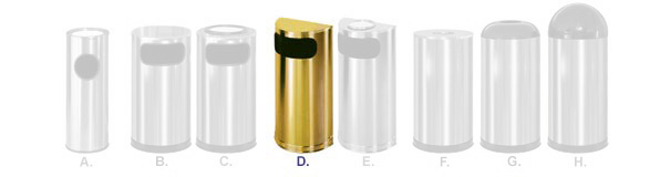 Satin Brass Stainless Steel Trash Receptacle Collection