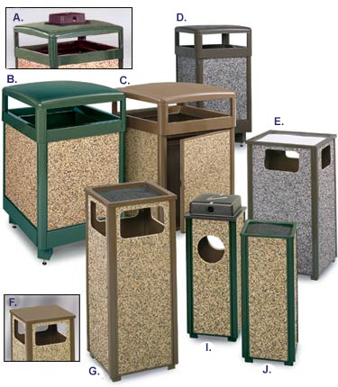 Natural Stone Panel Series Trash Receptacles