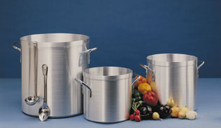 1/4" Thick Heavy-Duty Aluminum Stock Pots Group