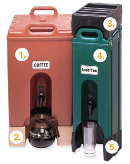 Camtainer Plastic Insulated Beverage Dispenser, Coffee Beige, 5 1/2 Gallon.