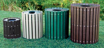 Extended Slat Recycled Plastic Receptacles