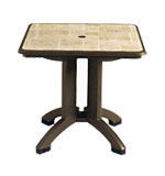 Model US7010 | 32" Square Metal Quick Folding Finish Resin Table (Siena/Bronze Mist)