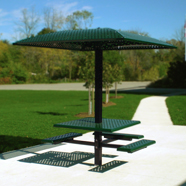 Square Pedestal Picnic Table with Sun Shelter